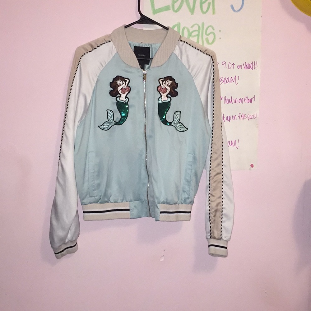 Forever21 Mermaid Bomber Jacker